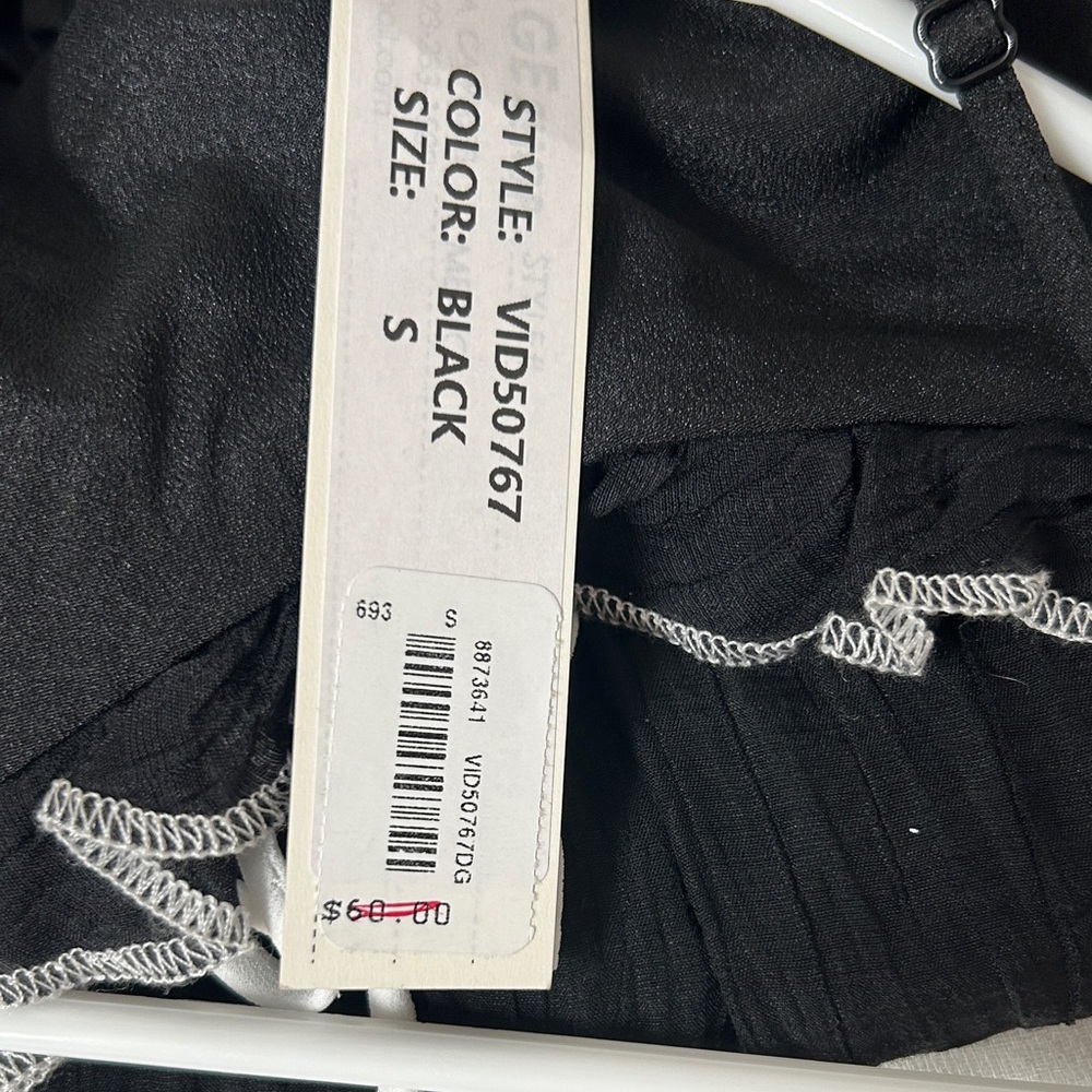 The Vintage Shop Black Mini Dress with White Ties - Picture 4 of 8